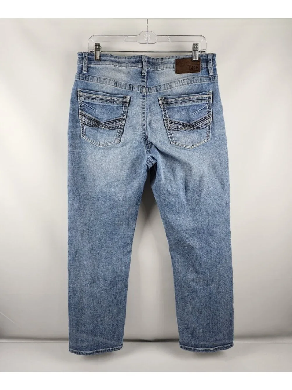 BKE Jeans Men 34S Blue Tyler Straight Leg Light Wash Denim (34x29)
